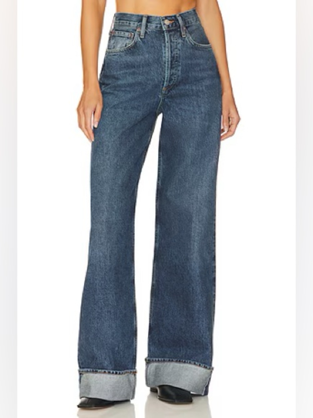 Agolde Dame Wide Leg Jeans with cuff